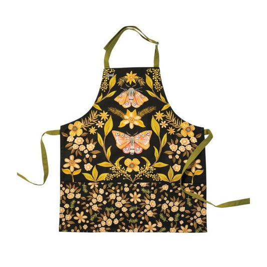 Our Black Moth adjustable apron is made from 100% cotton and sturdy, canvas material. The fabric is certainly durable, yet flexible enough for every day comfort. The fully adjustable neck strap makes these adult-sized aprons are perfect for anyone.