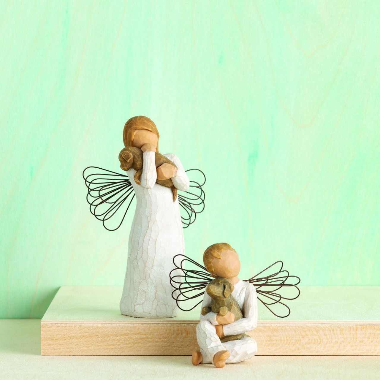 Angel of Friendship by Willow Tree Willow Tree is an intimate line of figurative sculptures representing sentiments of love, closeness, healing, courage, hope...all the emotions we encounter in life. Artist Susan Lordi hand carves the original of each Willow Tree sculpture.