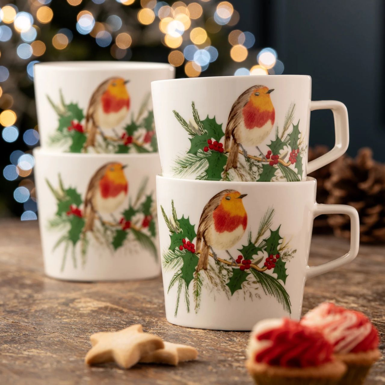 Embrace the festive spirit with Aynsley's "Robin" fine china tableware collection, featuring charming illustrations of the Christmas robin. Each piece captures the warmth and joy of the holiday season, making your celebrations even more special.
