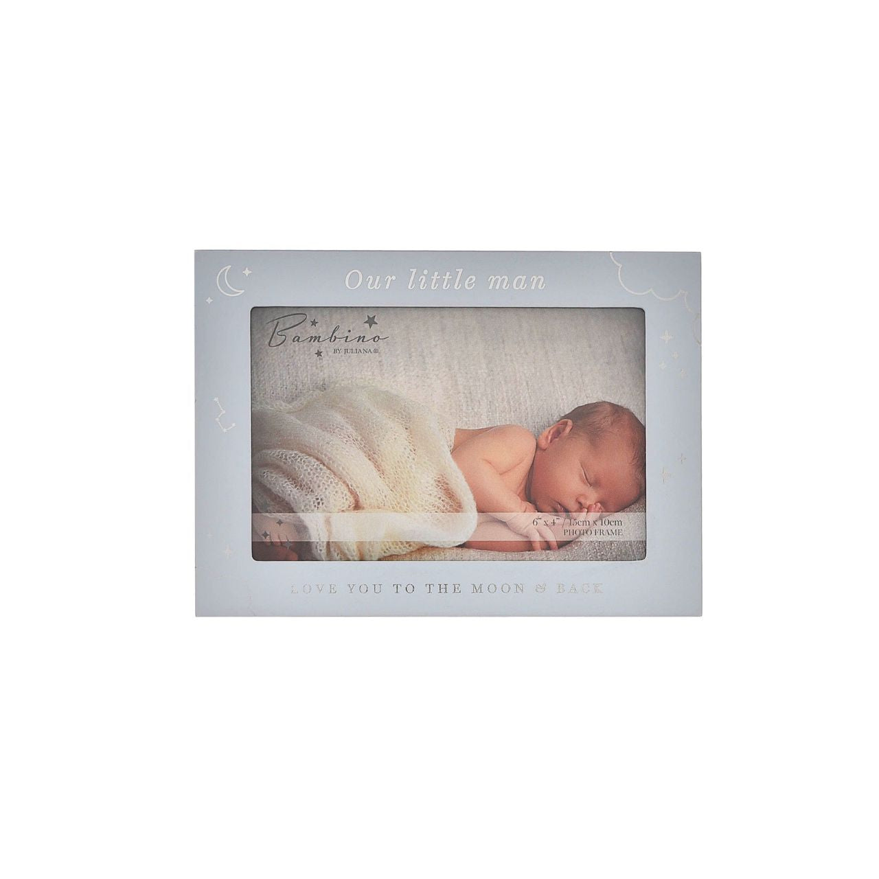 This exquisite landscape frame is an optimal way to beautifully present the photographs of a new-born son.