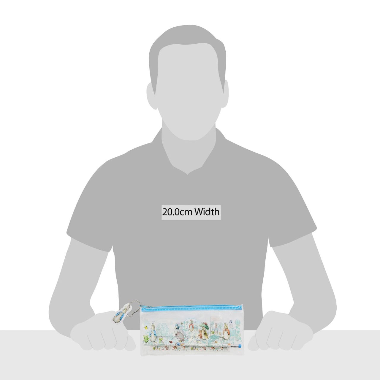 Beatrix Potter Stationery Set Meet your new stationery essentials, everything one Peter Rabbit fan can ever need. This stationery set contains; 15cm ruler, 1 pencil, pen and eraser. All presented in an adorable clear pencil case, featuring your Beatrix Potter best loved characters. This stationery set would make a lovely gift, new edition to your stationery edit or souvenir for family and friends to enjoy.