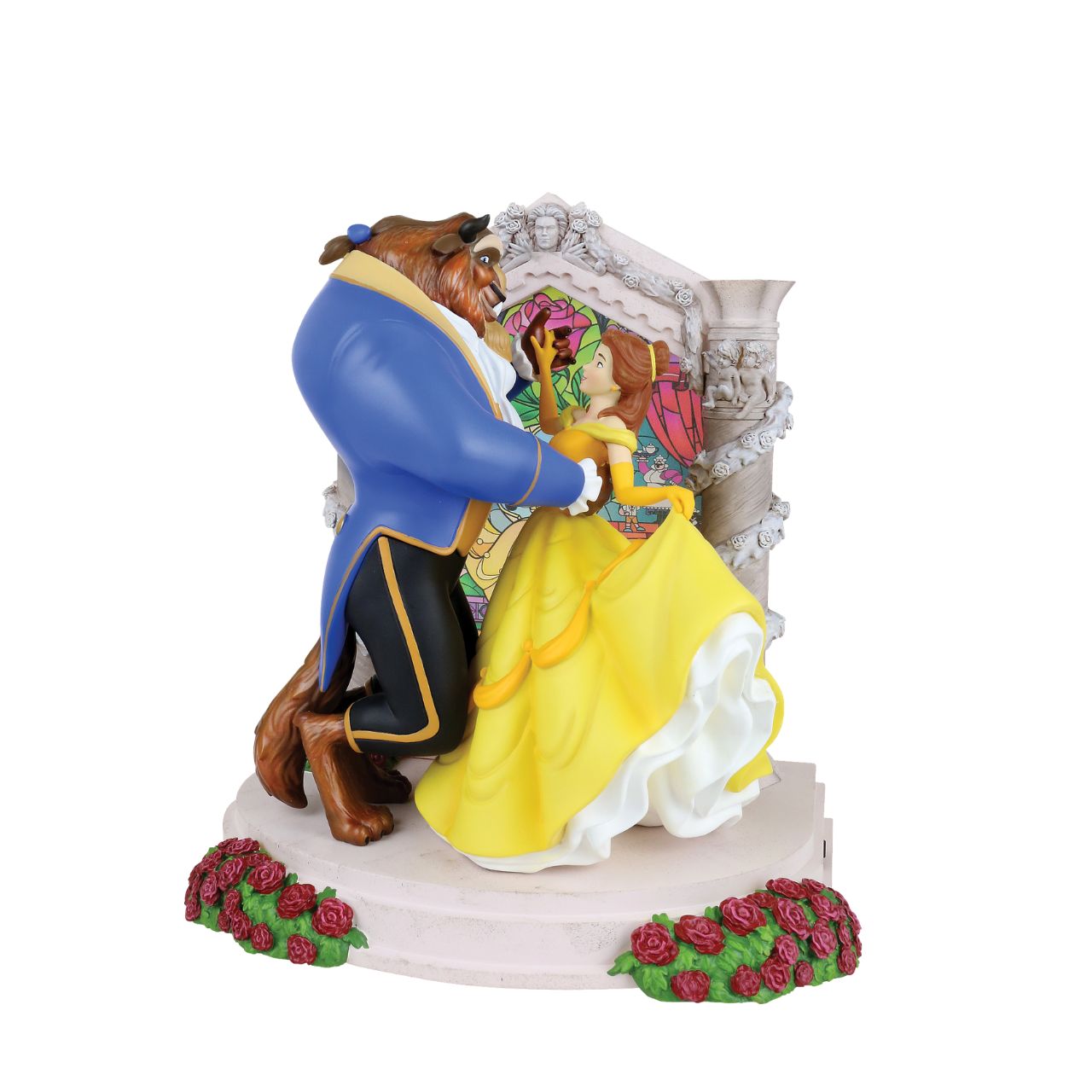 Disney Showcase Collection Beauty and the Beast Figurine Beauty and the Beast light up figurine. The figurine is made from cast stone. Each piece is hand painted and slight colour variations are to be expected which makes each piece unique. Supplied in branded gift box.