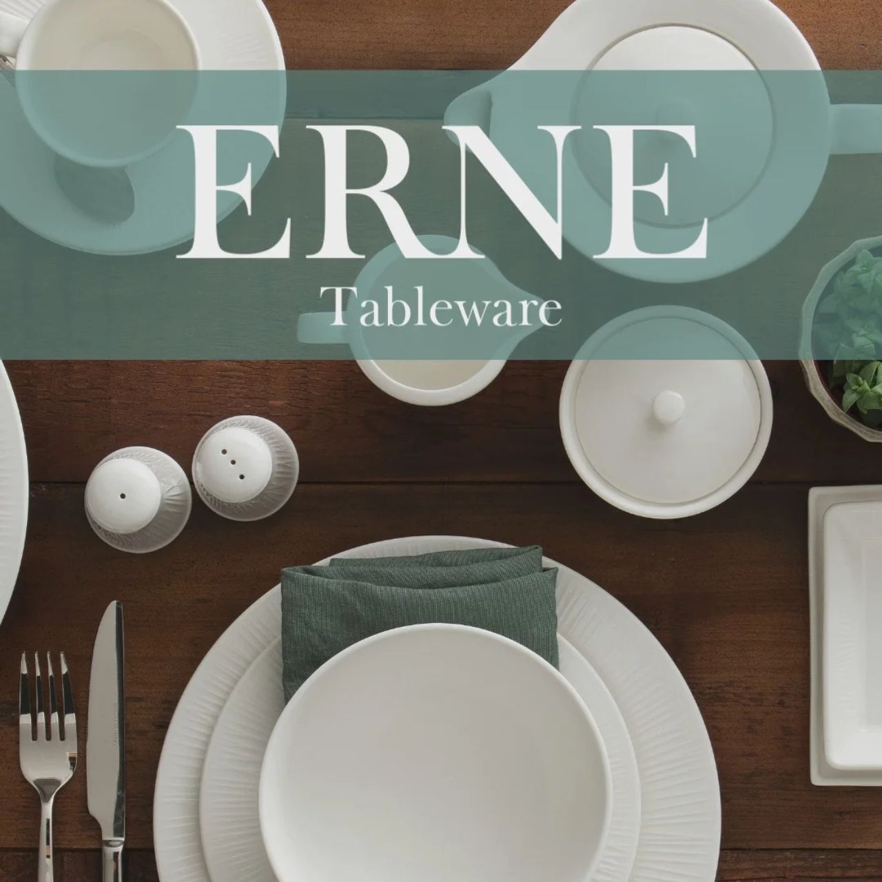 The Erne tableware collection is crafted from crisp white porcelain, featuring a subtle linear pattern inspired by the banks of the Lough Erne.