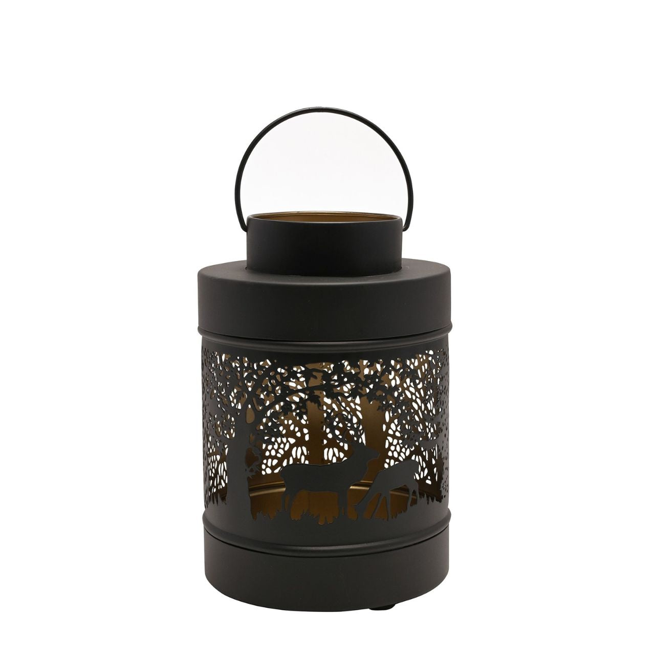 Christmas Black Forest Scene Round Lantern Medium A medium black forest scene lantern by THE SEASONAL GIFT CO. This enchanting lantern glistens with festive charm throughout the Christmas period.
