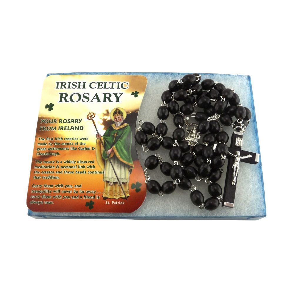 Boxed Black Wood Rosary by J. C. Walsh & Sons Black Wood Rosary by J. C. Walsh & Sons. The sleek black wood design adds a touch of elegance to your religious items.