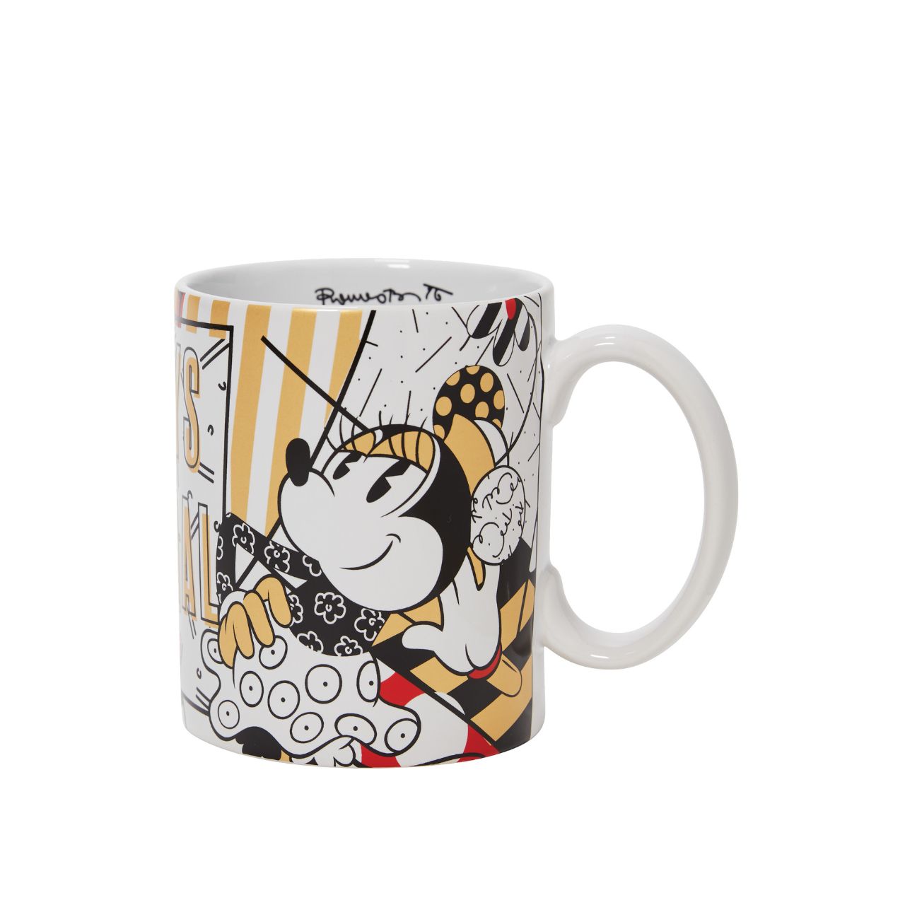 Mickey and Minnie Mouse are always the original couple with touches of red, gold and black and white. This 10oz Midas mug adds a timeless addition to your homeware. This classic Disney mug is dishwasher and microwave safe. Product is supplied in branded gift box.