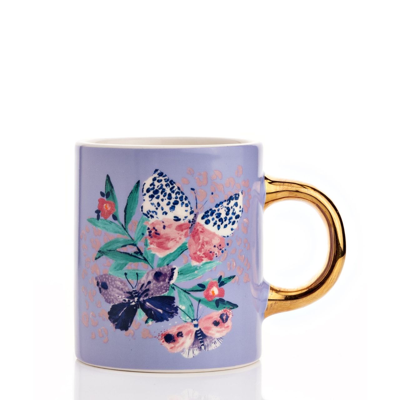 Butterfly Design Mug Put a spring in your step with this delightful floral mug. The mug is decorated with a floral print and an on-trend butterfly.