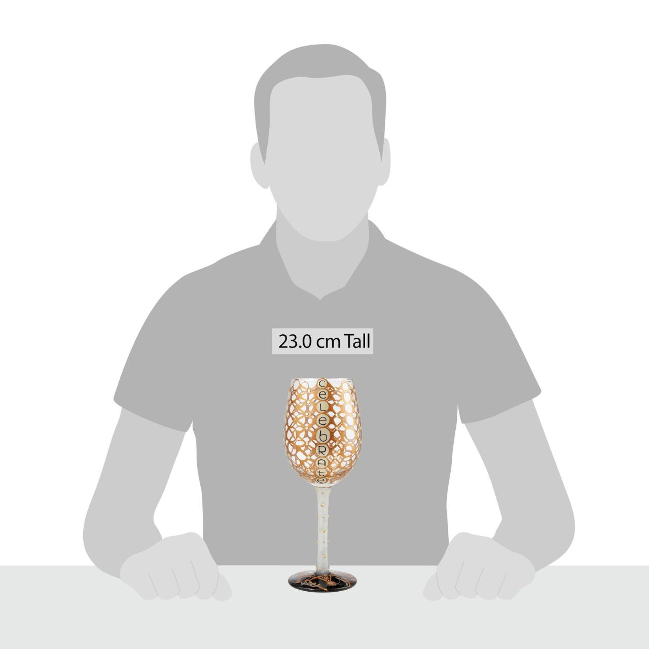 Celebrate Wine Glass by Lolita Celebrate in style with this super glittery wine glass. Whatever the celebratory occasion, you'll be reaching for this glass, time and time again. Hand wash only. Securely packaged in a beautiful, decorative gift box.