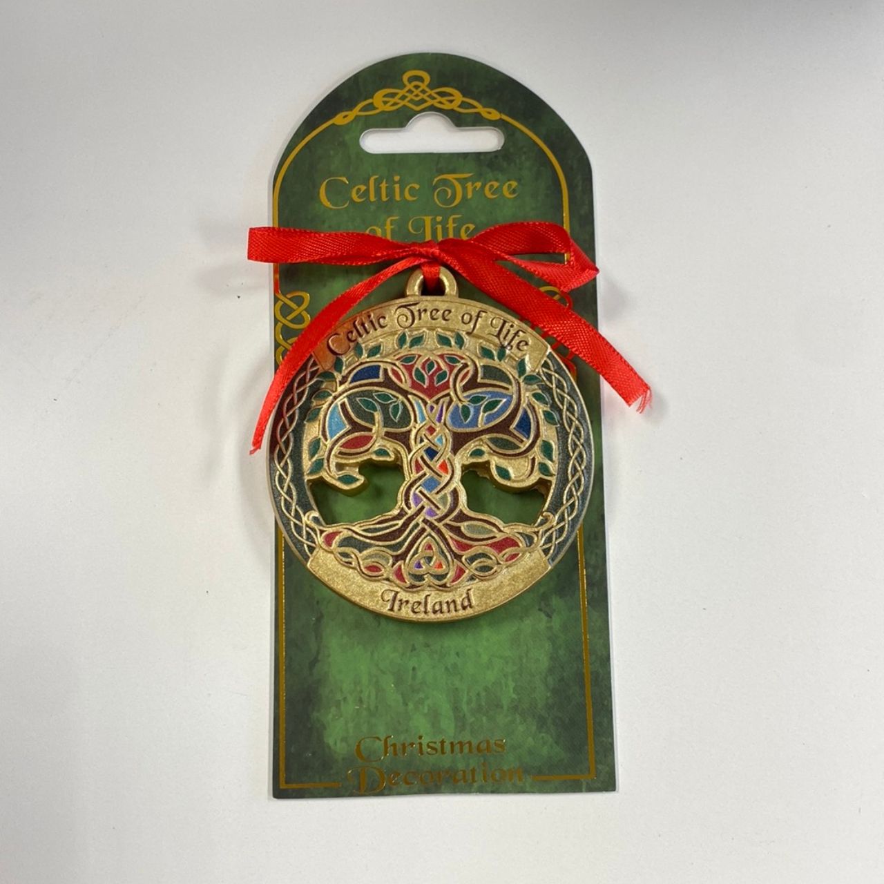 This Celtic Tree Of Life Resin Hanging Ornament is a beautiful addition to any home décor. Features intricate Celtic designs and symbolism. Hang it in your home to add a touch of Irish heritage and bring good luck. Its durable material ensures long-lasting beauty.