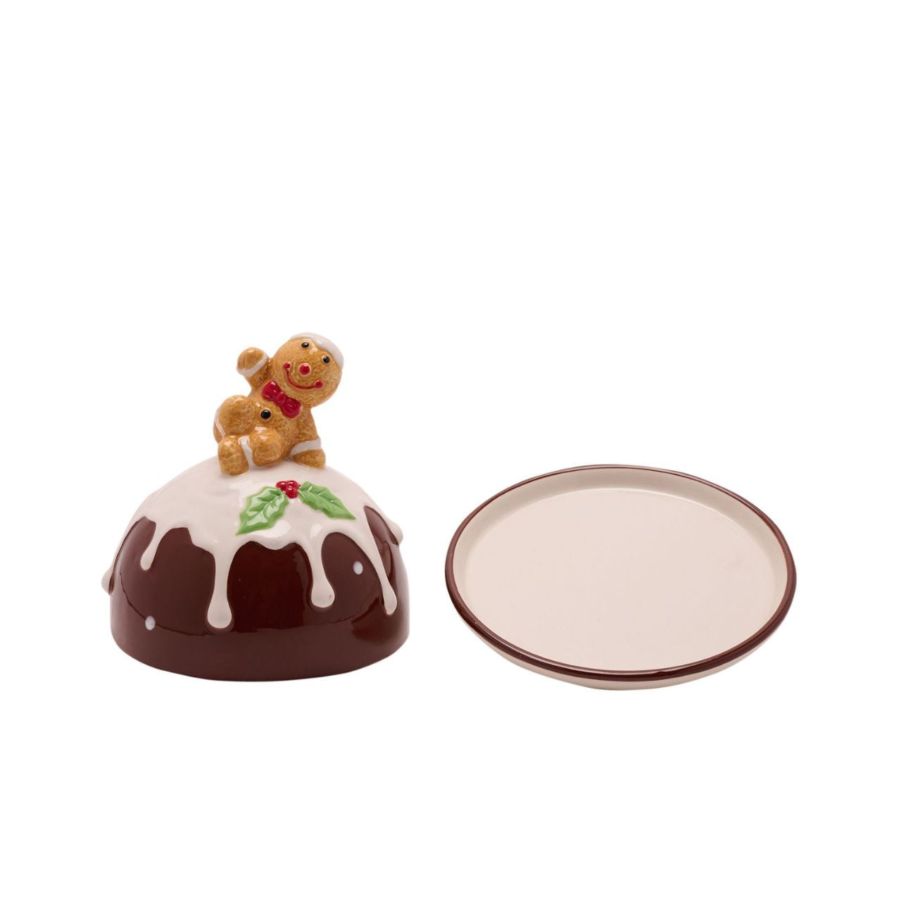 Introducing a Gingerbread Icing Butter Dish with Lid, a delightful festive addition to your Christmas store collection. Crafted from high-quality ceramic with a lustrous glazed finish, this butter dish is designed to bring festive cheer to any home.