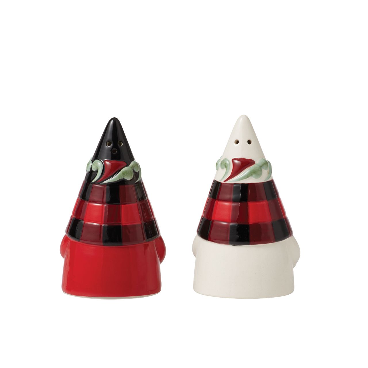 Christmas Highland Glen Salt & Pepper Shakers by Jim Shore  Designed by award winning artist Jim Shore as part of the Heartwood Creek Highland Glen Collection, hand crafted using high quality cast stone and hand painted, these salt & pepper shakers is perfect for the Christmas season. 