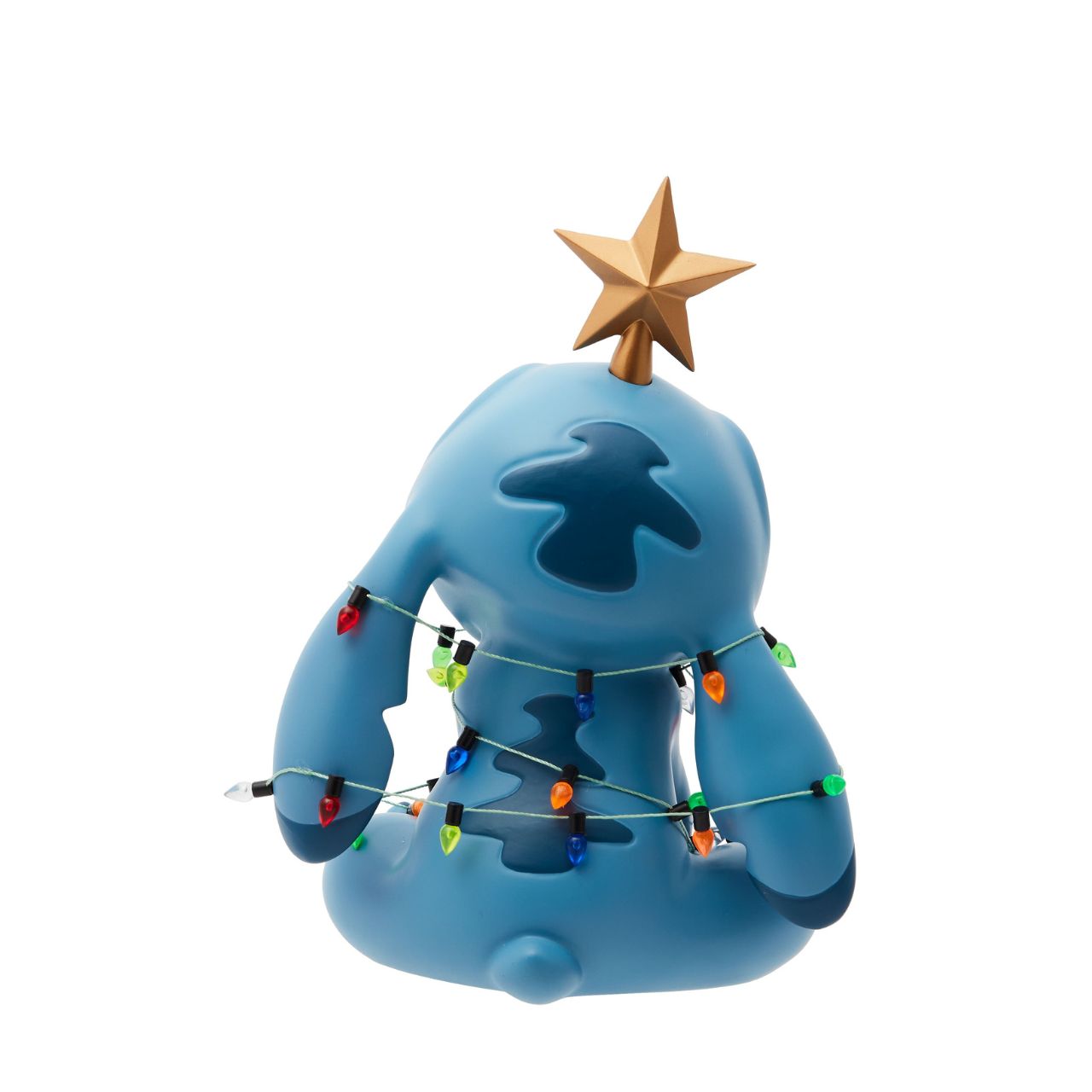 The Christmas Stitch Figurine by Disney Showcase is a fantastic gift for lovers of Disney. Standing 19cm tall with a star on top of his head and a string of Christmas lights around his body, this Stitch figurine is a delightful display piece that will be admired by all those who see it.