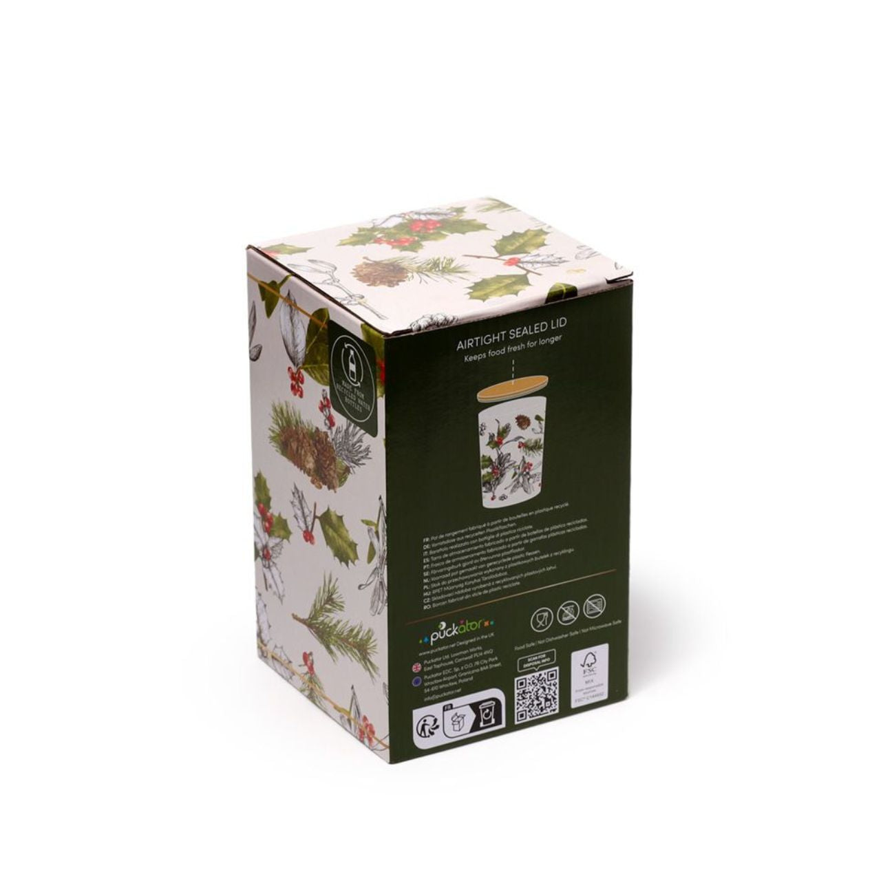 This Christmas Winter Botanicals Bamboo Storage Jar offers a beautiful and sustainable storage solution for your holiday necessities. Made from eco-friendly bamboo, this jar is adorned with festive botanical designs for a touch of seasonal charm. Keep your items organized while reducing your carbon footprint.