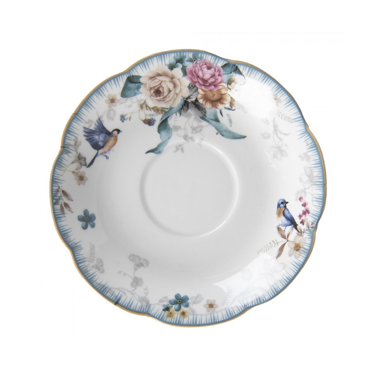 Made from high-quality ceramic, this cup and saucer set offers durability and is resistant to daily use. The refined design with a floral print and subtle gold accents makes this set a true eyecatcher on your table.