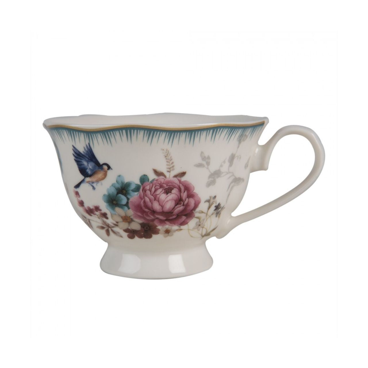 Made from high-quality ceramic, this cup and saucer set offers durability and is resistant to daily use. The refined design with a floral print and subtle gold accents makes this set a true eyecatcher on your table.
