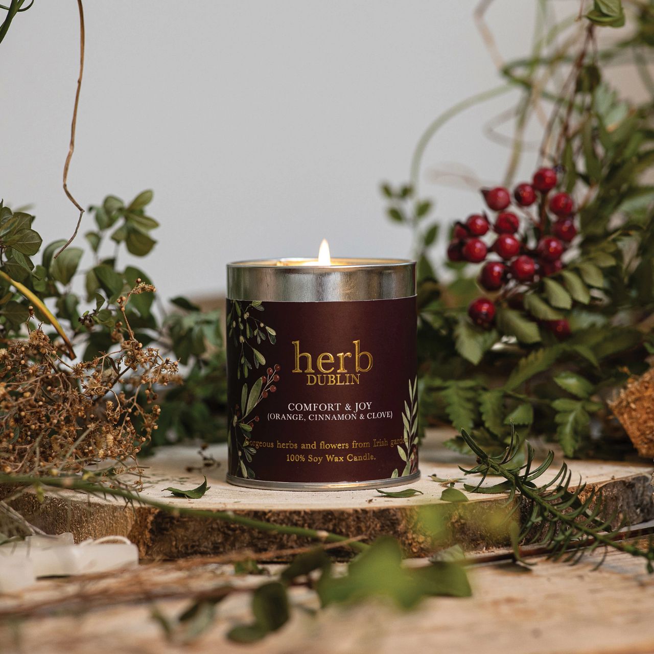 Experience the warmth of the holidays with our Christmas Comfort and Joy Tin Candle. This delightful blend of festive scents will fill your home with comfort and joy.