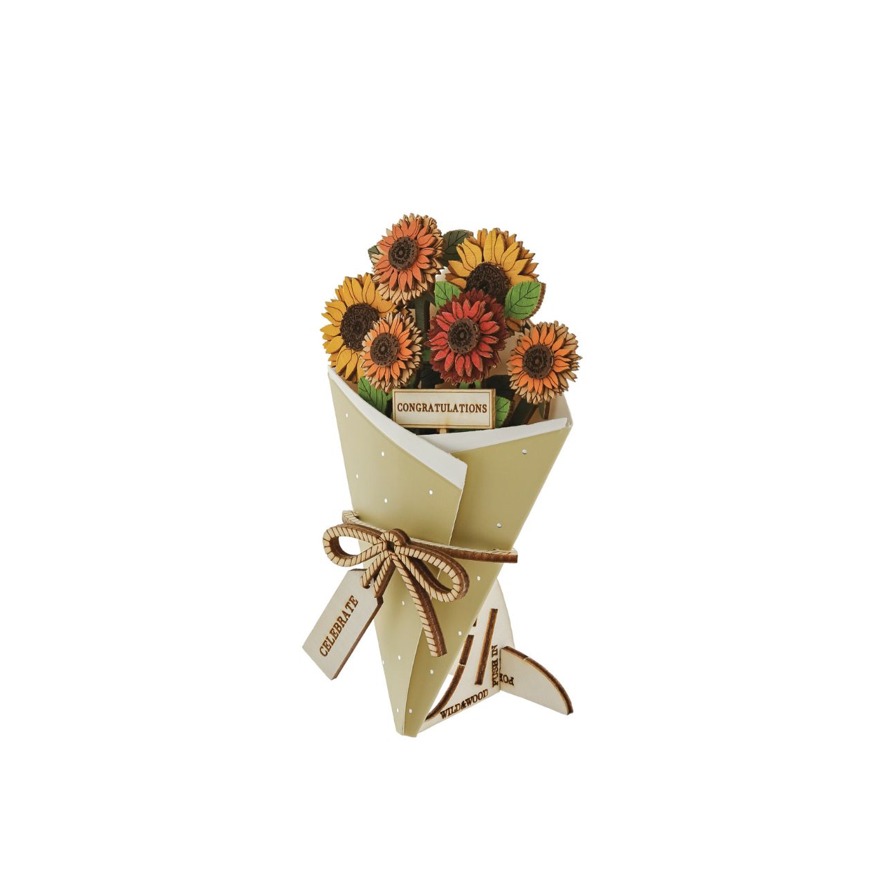 Surprise and delight someone with a beautiful bouquet figural card - Send them loads of love through the post with our letterbox inspired 3D figurine card.