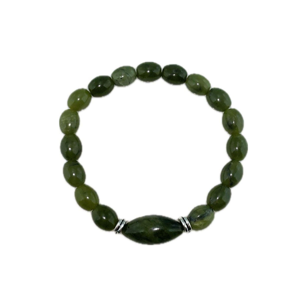 This Connemara Marble Oval Cut Shaped Stretch Bracelet showcases the unique beauty of authentic Irish marble, expertly cut into smooth oval shapes. Its natural green hues and distinctive patterns make each piece one-of-a-kind. The stretch design ensures a comfortable fit for various wrist sizes, combining traditional craftsmanship with modern wearability.
