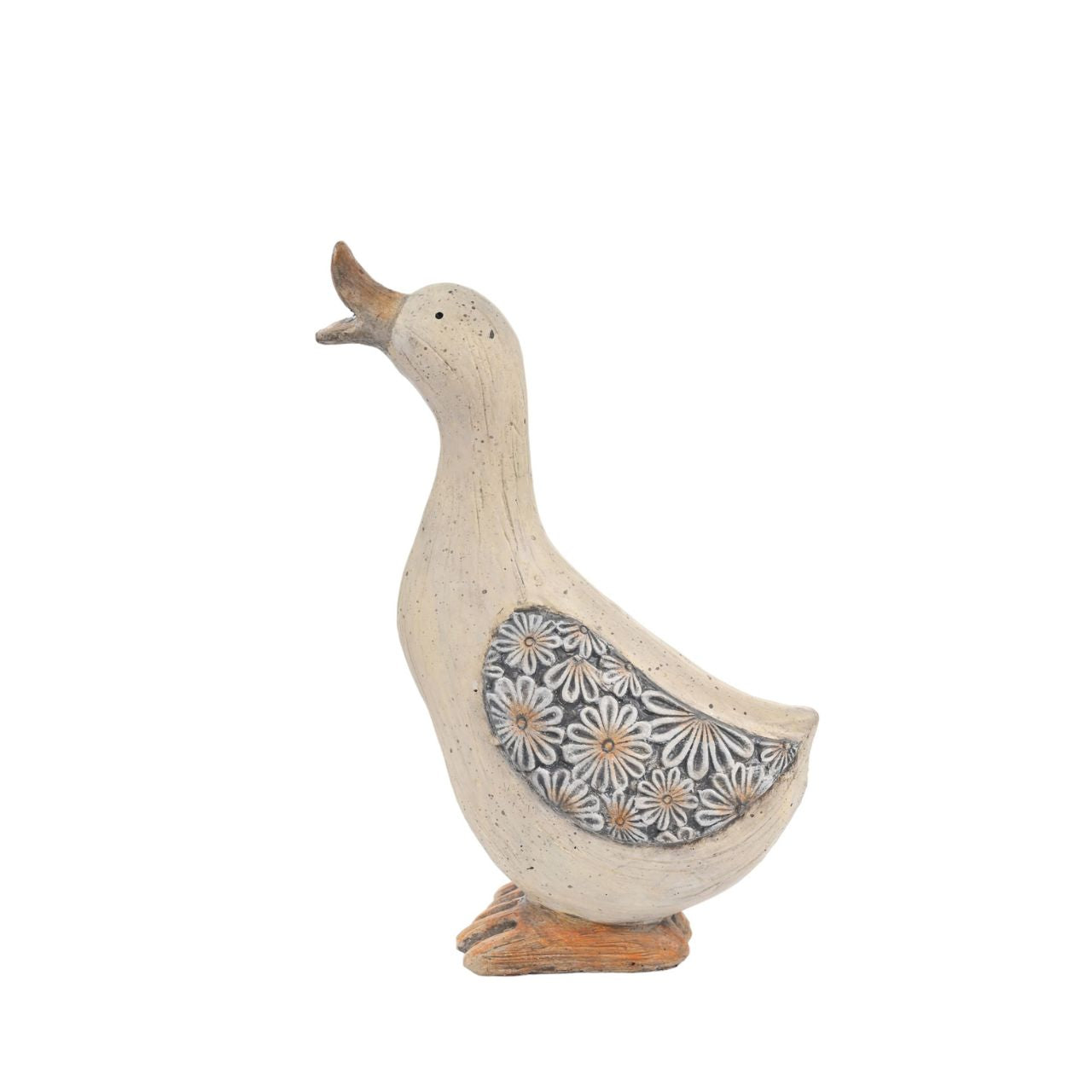Welcome the charm of the countryside into your retail collection with the delightful Country Living duck figurine. For spring, this adorable figurine is designed to capture the essence of a quaint country cottage, bringing a touch of rustic elegance into the home.