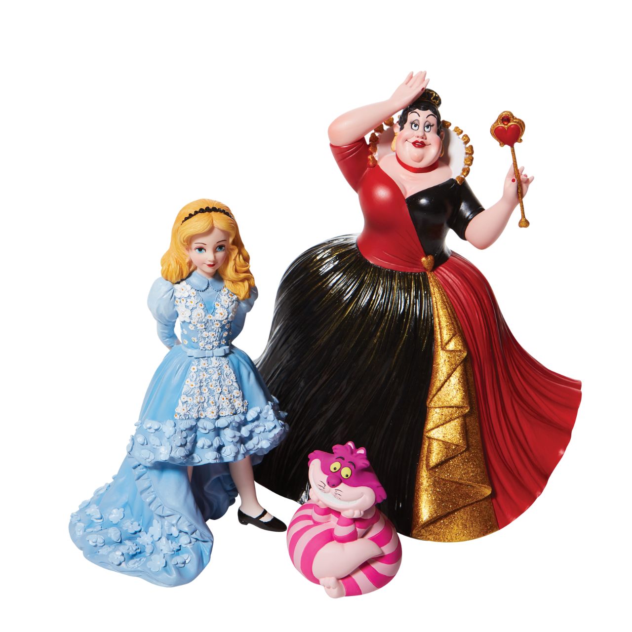 In honour of the 70th anniversary of the Disney classic, Alice in Wonderland, the Queen of Hearts dons her most ostentatious gown and crown. With glittering gold details and bright red lipstick, she's ready to deal out beheadings in style.