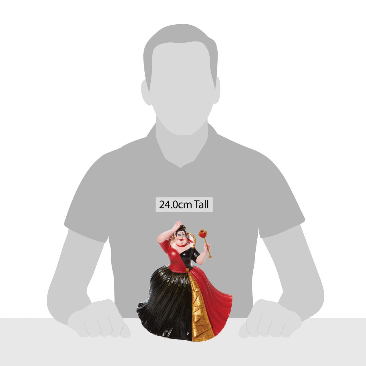 In honour of the 70th anniversary of the Disney classic, Alice in Wonderland, the Queen of Hearts dons her most ostentatious gown and crown. With glittering gold details and bright red lipstick, she's ready to deal out beheadings in style.