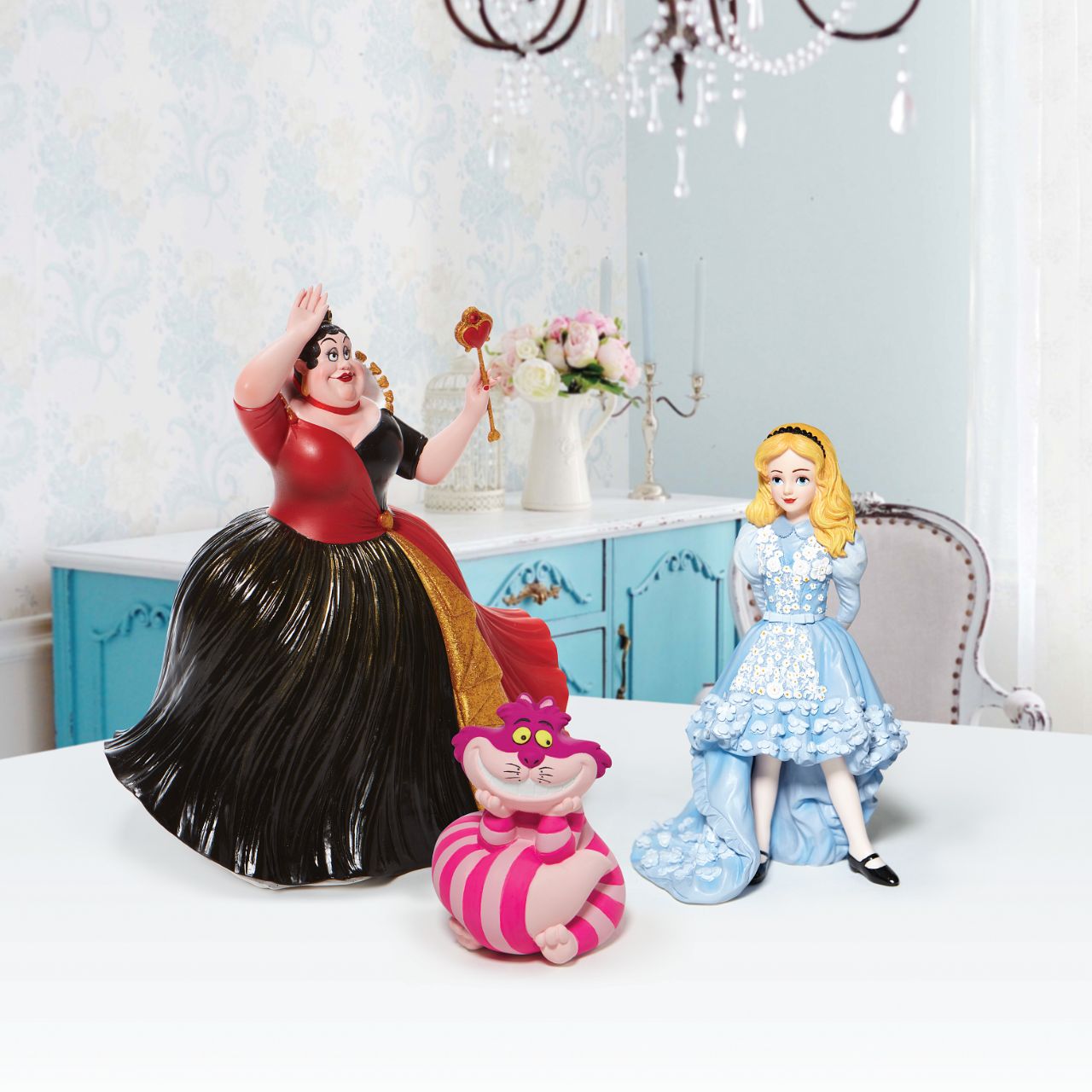In honour of the 70th anniversary of the Disney classic, Alice in Wonderland, the Queen of Hearts dons her most ostentatious gown and crown. With glittering gold details and bright red lipstick, she's ready to deal out beheadings in style.