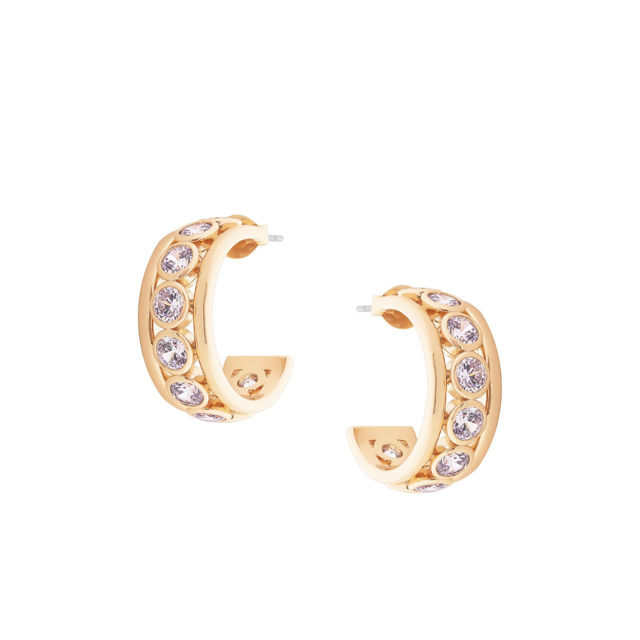 These gold crystal set hoop earrings by Tipperary are a must-have for any jewellery collection. With their stunning crystals, these earrings add a touch of elegance and glamour to any outfit. Crafted with expertise and quality materials, they are the perfect addition to elevate your style.