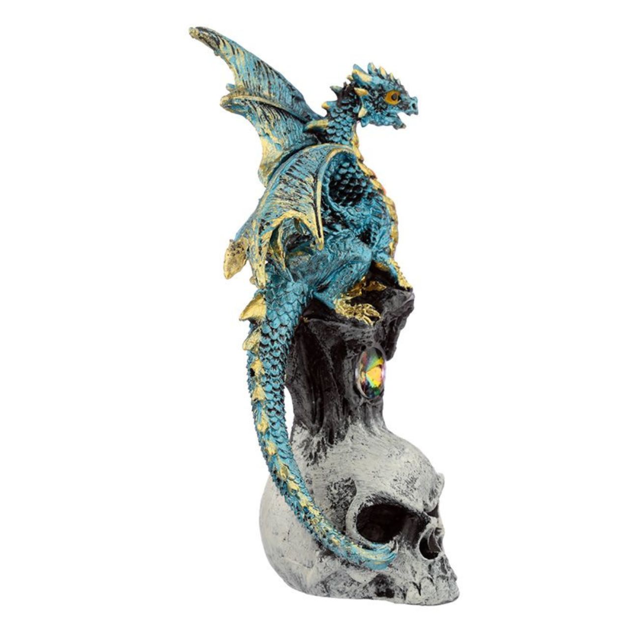 Dark Legends Gemstone Skull Dragon - Material: Resin - Height 10.5-11 cm Width 5.5-6 cm Depth 5-5.5 cm - Available in Green, Purple or Blue