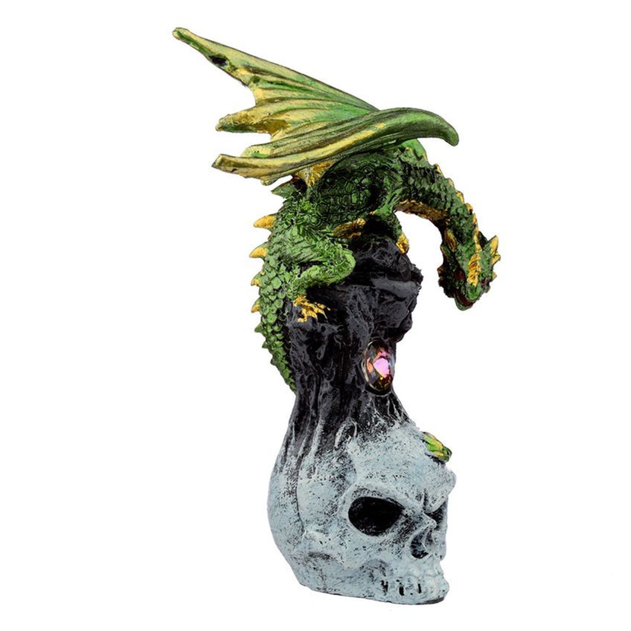 Dark Legends Gemstone Skull Dragon - Material: Resin - Height 10.5-11 cm Width 5.5-6 cm Depth 5-5.5 cm - Available in Green, Purple or Blue