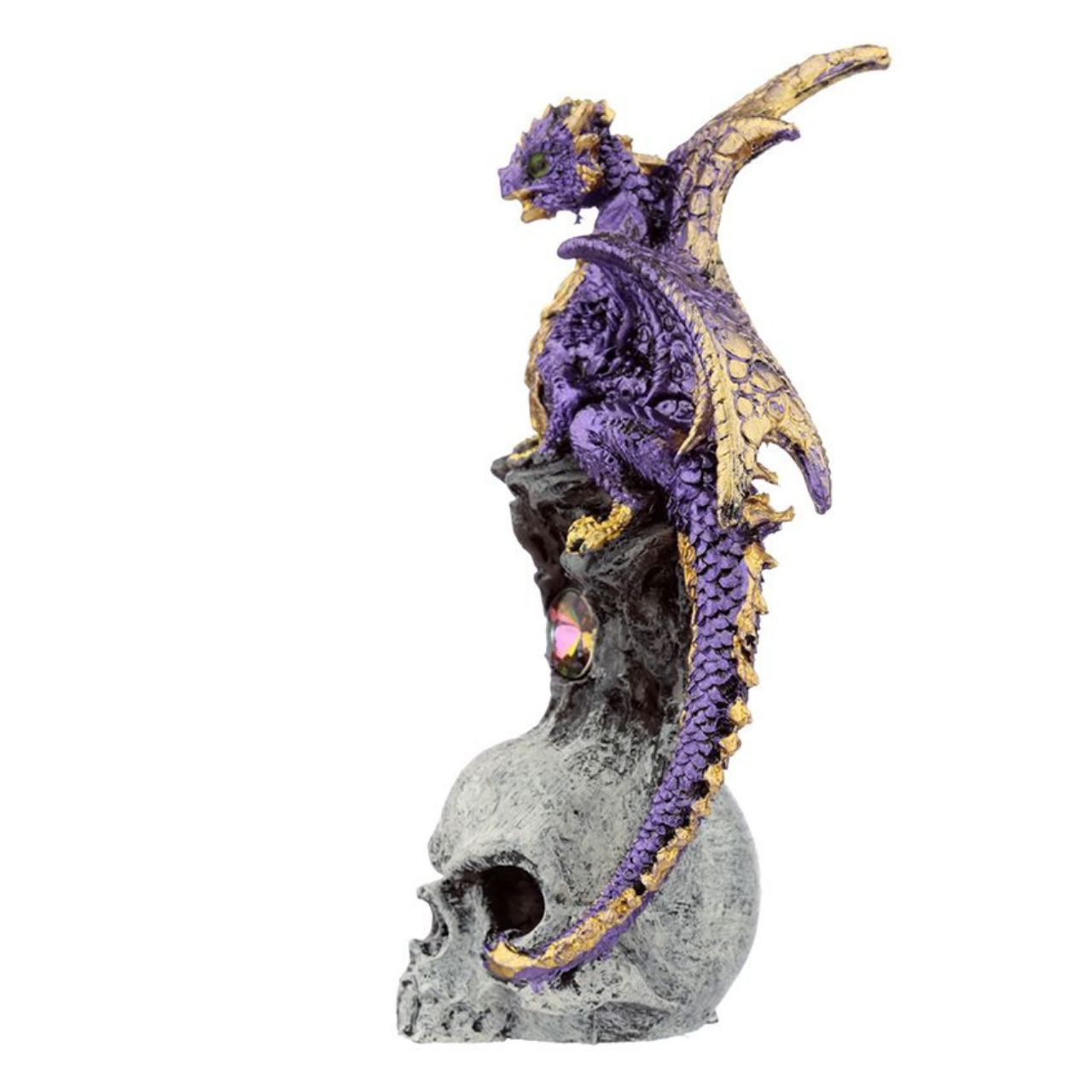 Dark Legends Gemstone Skull Dragon - Material: Resin - Height 10.5-11 cm Width 5.5-6 cm Depth 5-5.5 cm - Available in Green, Purple or Blue