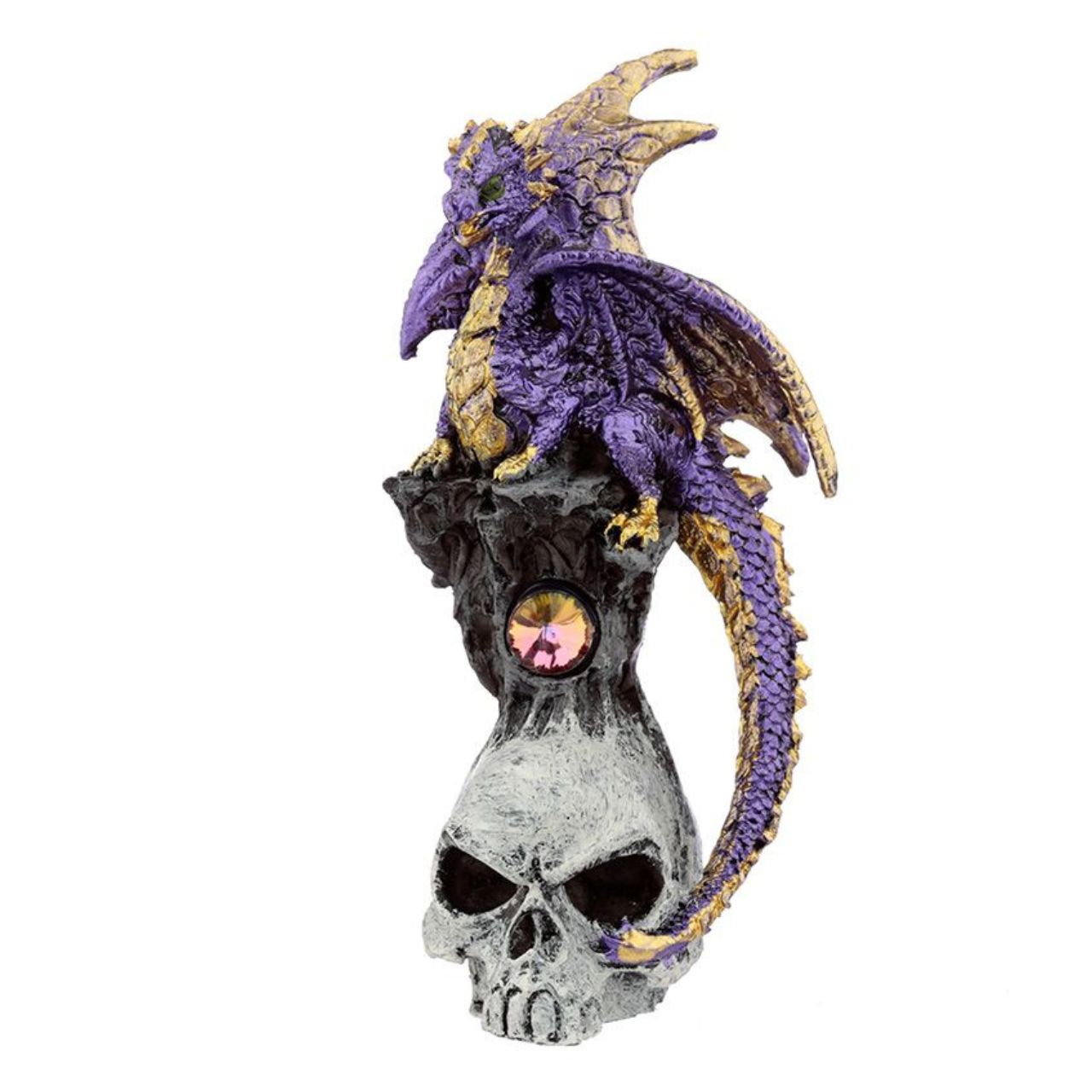 Dark Legends Gemstone Skull Dragon - Material: Resin - Height 10.5-11 cm Width 5.5-6 cm Depth 5-5.5 cm - Available in Green, Purple or Blue