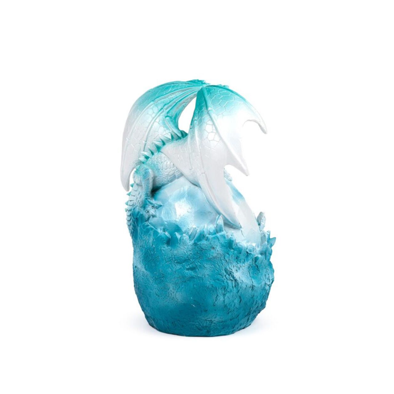 The Dark Legends LED Crystal Ice Cave Dragon is a striking decorative piece that combines intricate crystal detailing with ambient LED lighting. Its icy design captures a mystical essence, making it a captivating centerpiece for any sophisticated space.