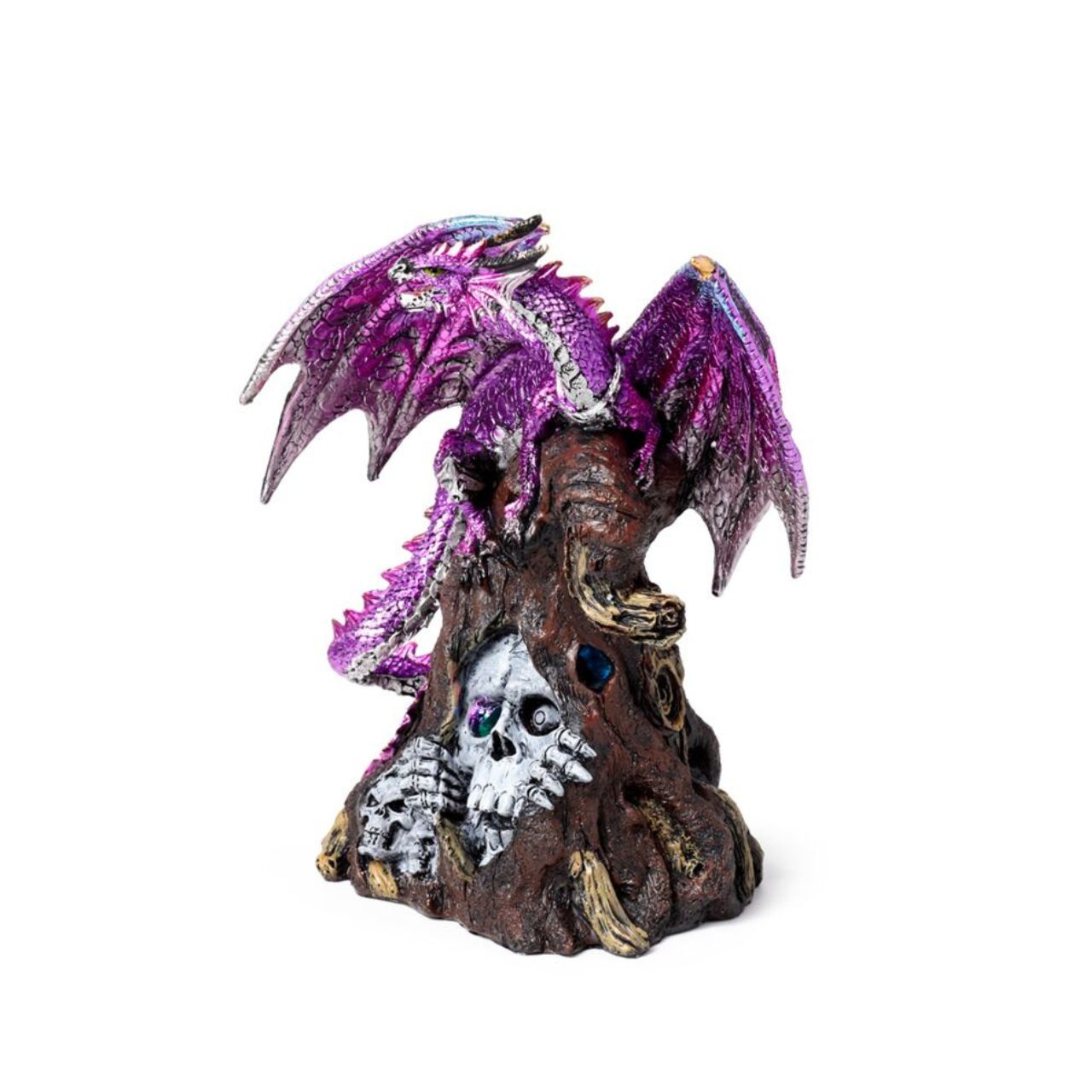 The Dark Legends LED Keeper of the Death Gate Amethyst Dragon is a striking collectible that combines artistry with subtle illumination. Crafted with detailed features and finished in a rich amethyst hue, this dragon brings a touch of mystical elegance to any space.