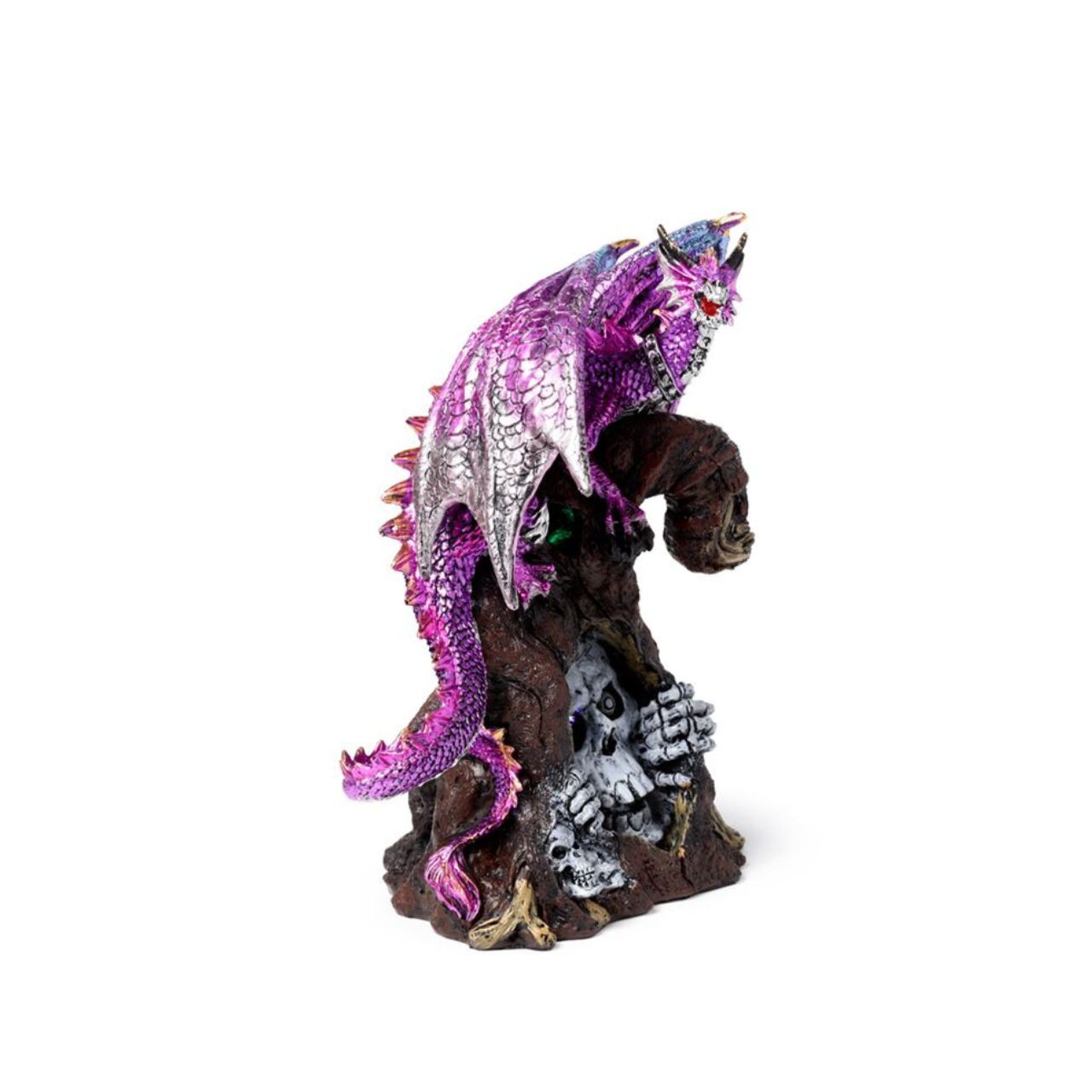 The Dark Legends LED Keeper of the Death Gate Amethyst Dragon is a striking collectible that combines artistry with subtle illumination. Crafted with detailed features and finished in a rich amethyst hue, this dragon brings a touch of mystical elegance to any space.