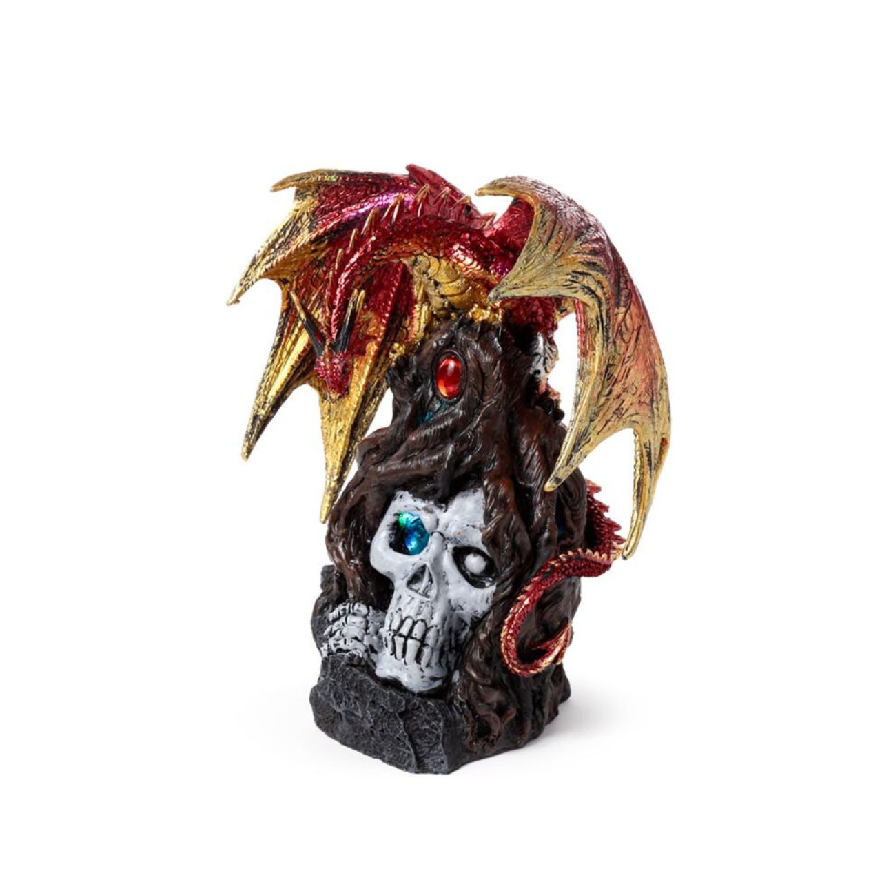 The Dark Legends LED Keeper of the Death Gate Ruby Dragon is an exquisite collectible that merges mythic allure with modern illumination.