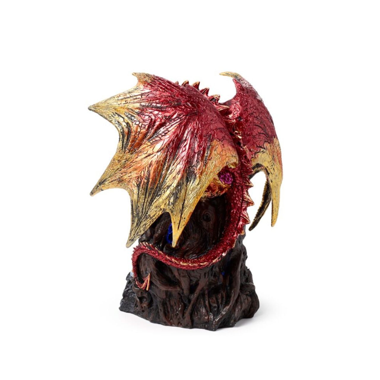 The Dark Legends LED Keeper of the Death Gate Ruby Dragon is an exquisite collectible that merges mythic allure with modern illumination.