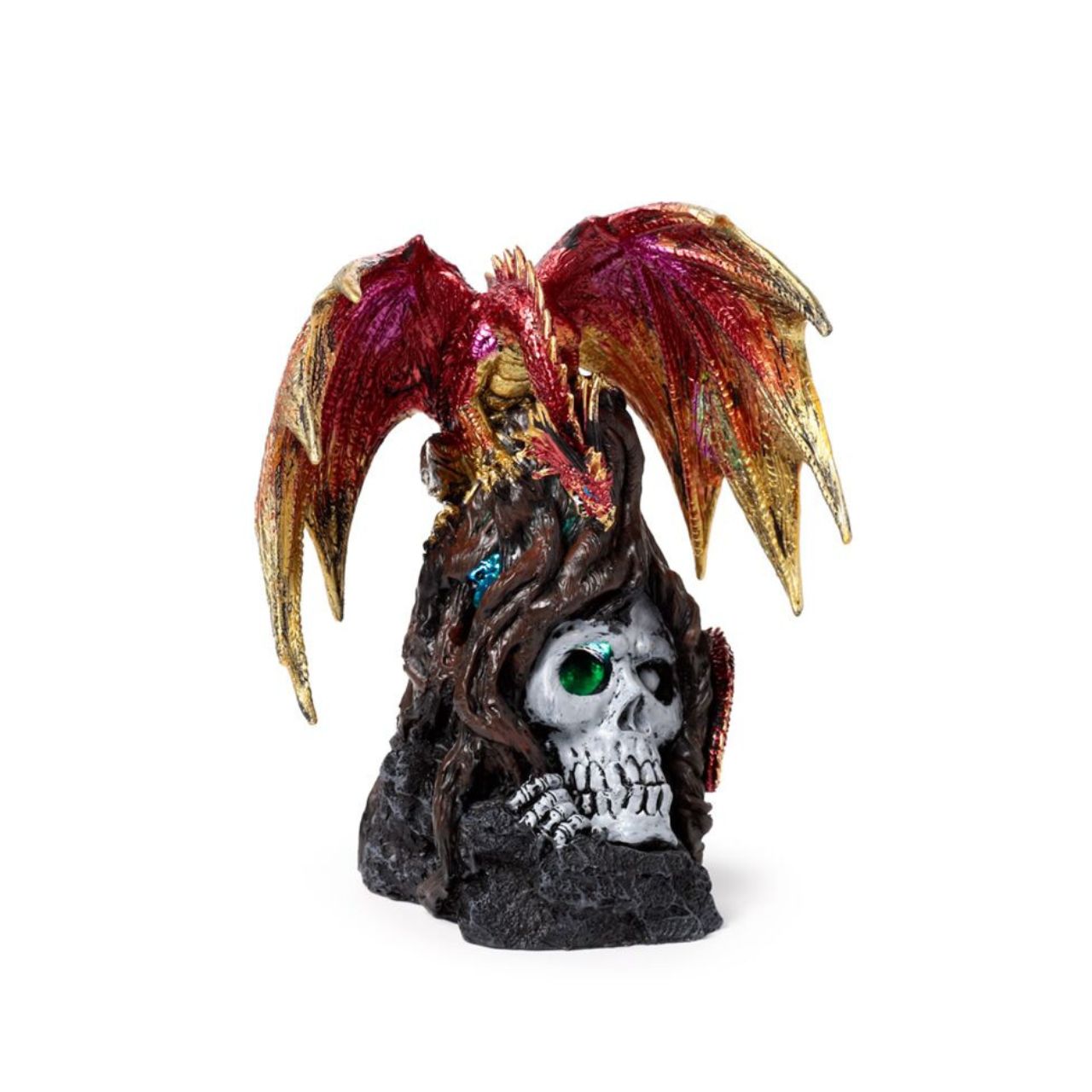 The Dark Legends LED Keeper of the Death Gate Ruby Dragon is an exquisite collectible that merges mythic allure with modern illumination.