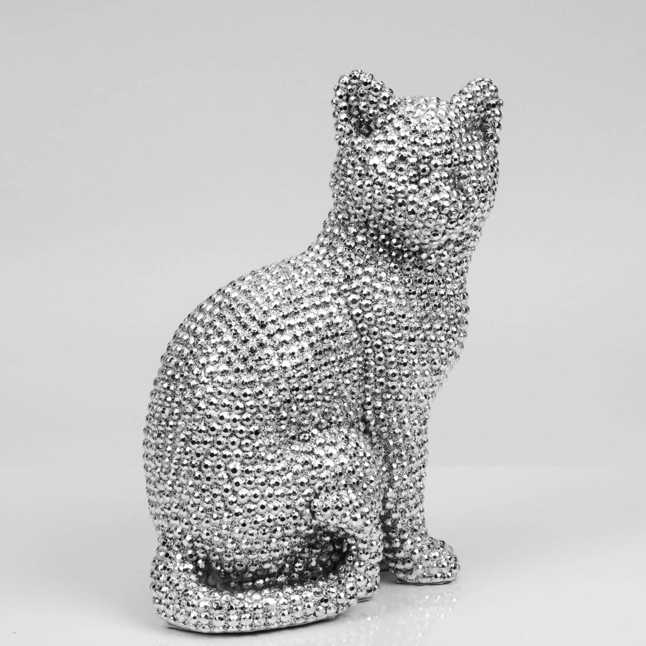 Bring some extra special sparkle to any space with this twinkling diamante effect sitting cat sculpture. From the HESTIA Silver Luxe collection - unparalleled glamour, style and elegance in contemporary home and gift.