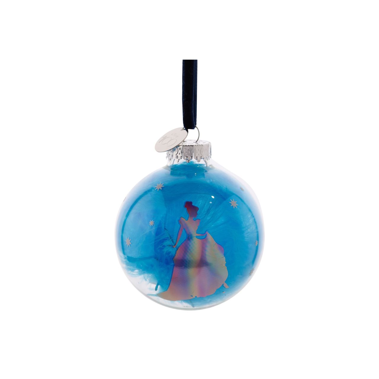 Disney 100th Anniversary Bauble - Cinderella A Cinderella glass bauble from Disney 100 by DISNEY. This limited edition tree decoration captures the true magic of Disney on its centenary and can be enjoyed by fans of all ages at Christmas.