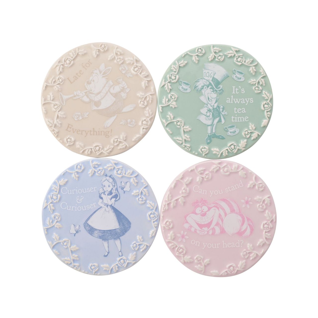A Disney Alice in Wonderland Set of 4 Coasters, officially licensed products that are tailor-made for superfans.
