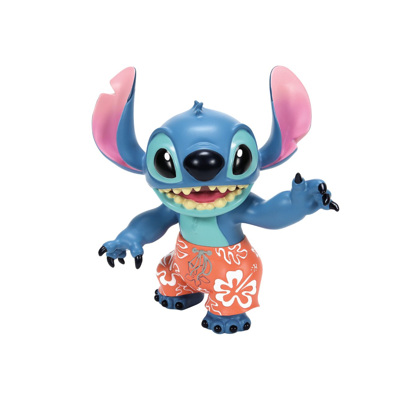 Aloha Stitch Figurine Stitch, the troublesome alien from Disney's "Lilo and Stitch" strikes an fun pose in this handcrafted design, sculpted from cast stone with highly detailed shorts. Unique variations should be expected as this product is hand painted.