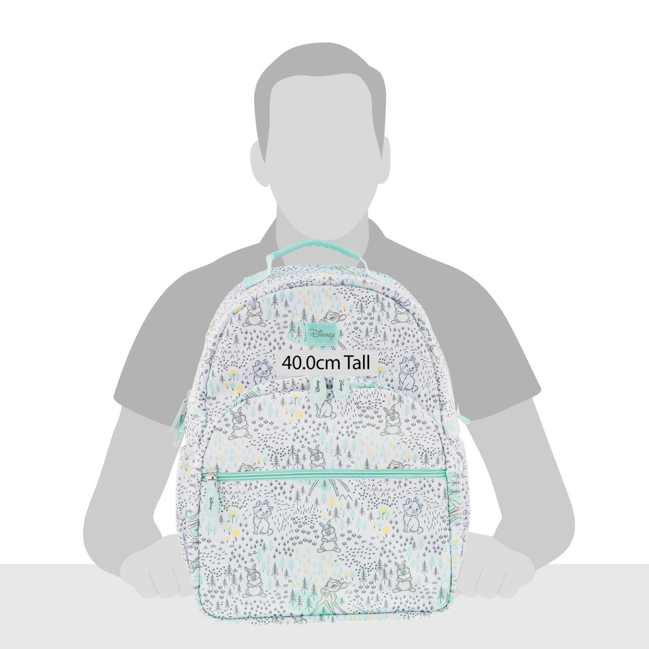 The classic Disney changing bag featuring Bambi, Thumper and Marie is perfect for trips out with or without baby. The gender-neutral backpack features a grab top handle, D-rings to attach to pram and elasticated side pockets for bottles.