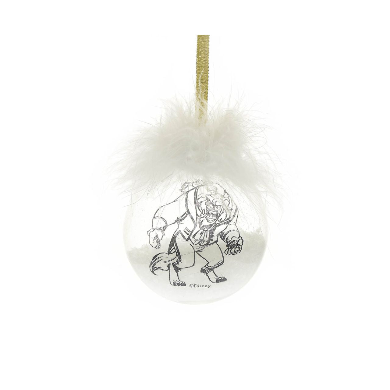 Disney Set of 2 Belle & Beast Feather Baubles An ideal Christmas tree decoration for any Disney fanatics, this set of 2 Beauty and the Beast themed feather baubles would be an amazing gift idea this holiday season.