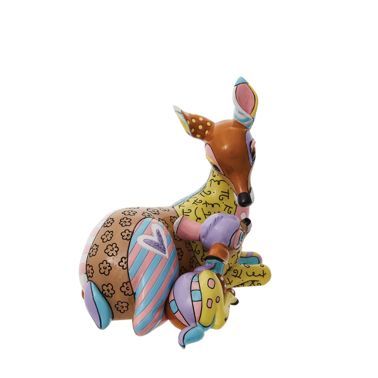 Romero Britto captures a precious moment between a mother and her Young Prince in this heart-warming figurine. Celebrate Bambi's 80th anniversary with this colourful, contemporary pop art piece.