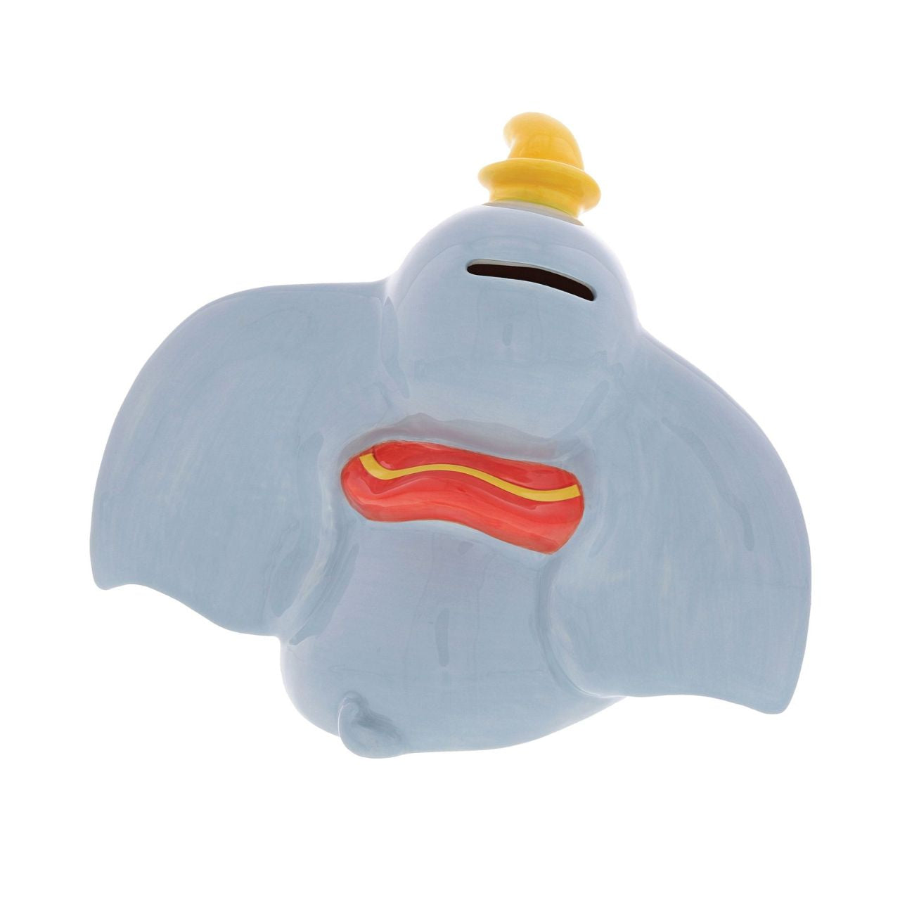 Enchanting Disney Collection Dumbo Money Bank This delightful and charming Dumbo shaped money bank would make an ideal christening or new baby gift. Dumbo is featured with his famous, giant floppy ears.