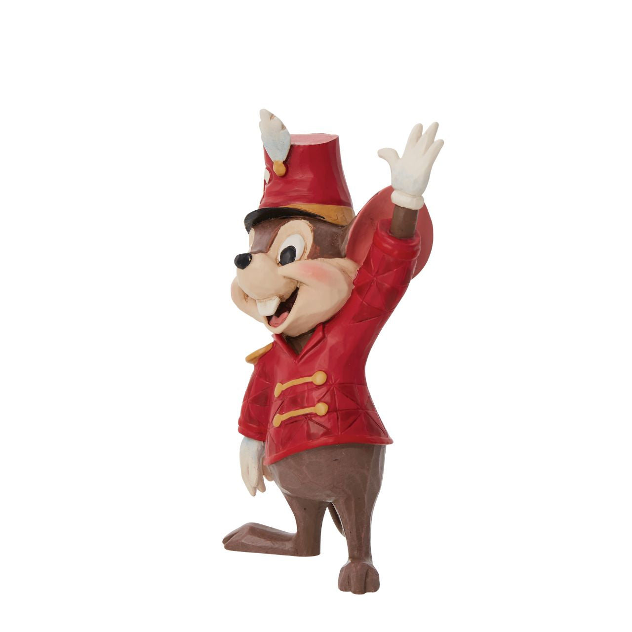 Disney Timothy Mouse Mini Figurine Timothy Q. Mouse is the beloved guardian and mentor of Dumbo, the flying elephant, from Disney's 1941 animated feature film. With a heavy Brooklyn accent and chipper disposition, Timothy waves in this dashing miniature by Jim Shore.