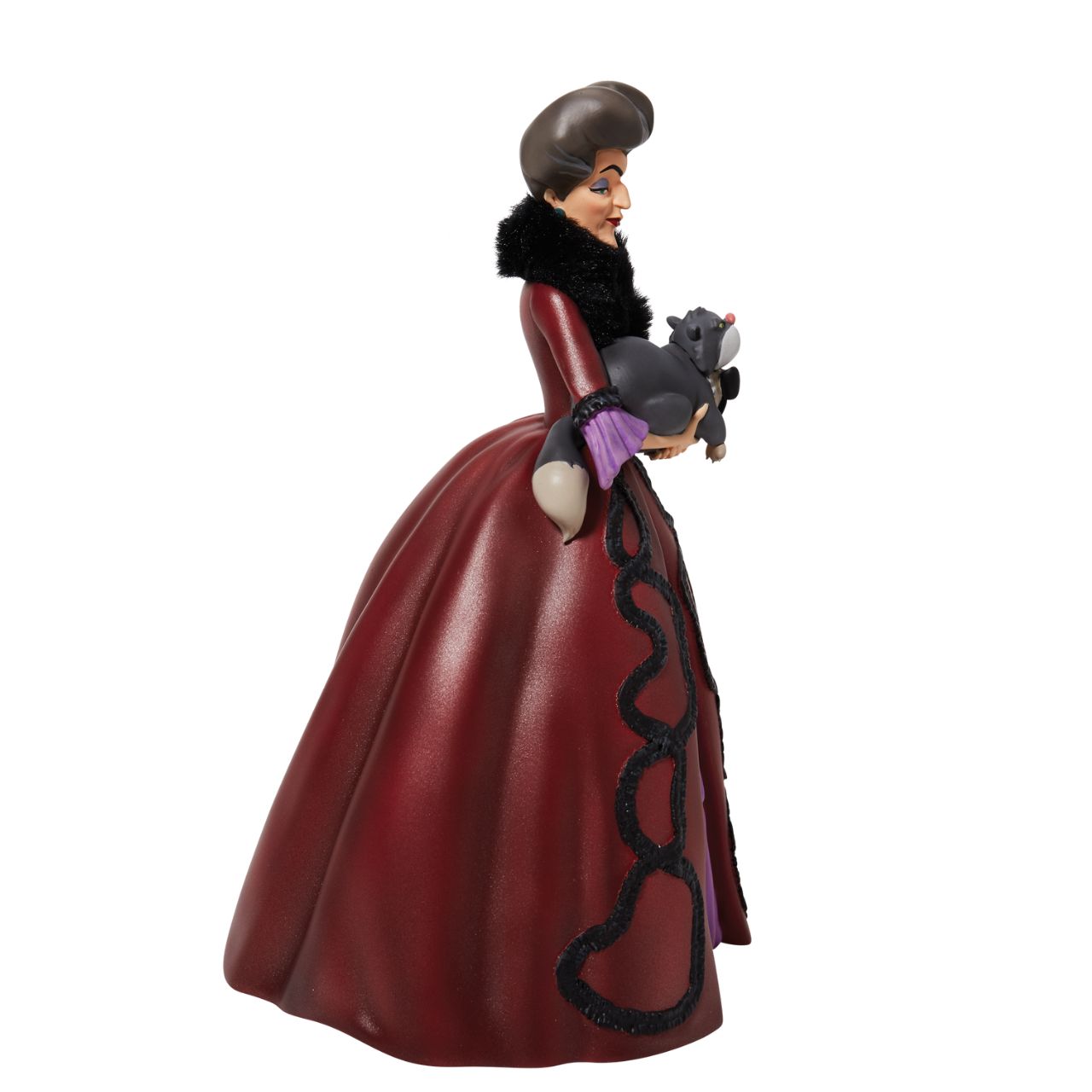 Disney Showcase Lady Tremaine Rococo Figurine  Lady Tremaine Rococo Figurine. Cinderella's Step Mother is made from cast stone. Each piece is hand painted and slight colour variations are to be expected which makes each piece unique. Supplied in branded gift box.
