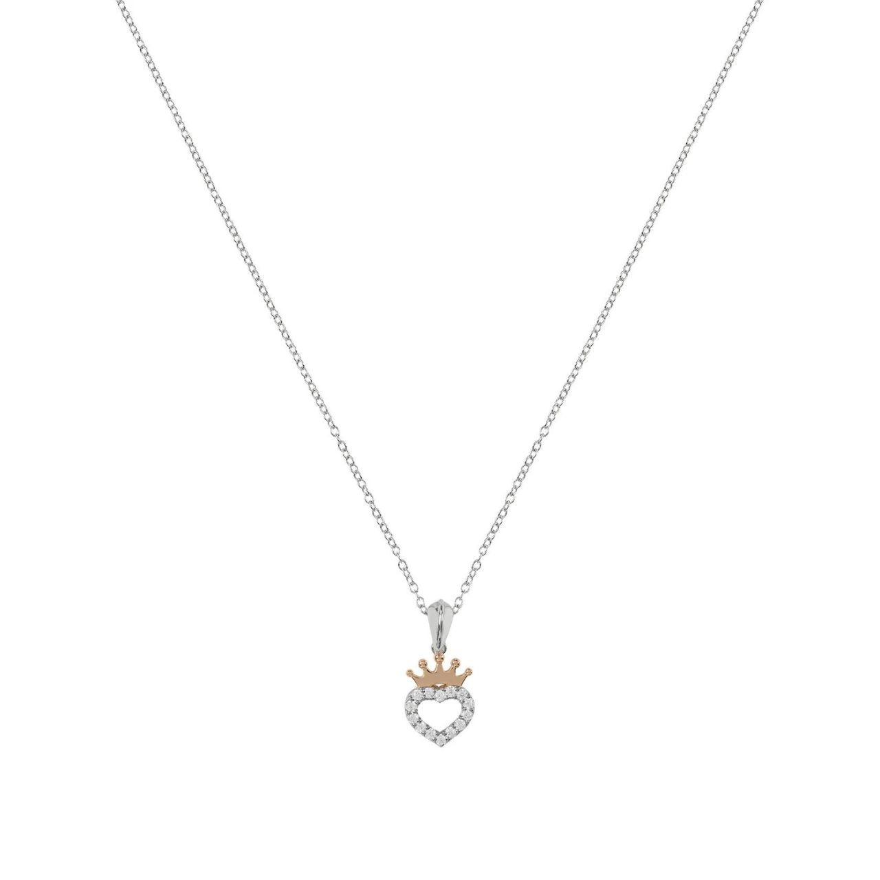 This official Disney Princess sterling silver crown heart pendant necklace is the perfect gift for any Disney fan.