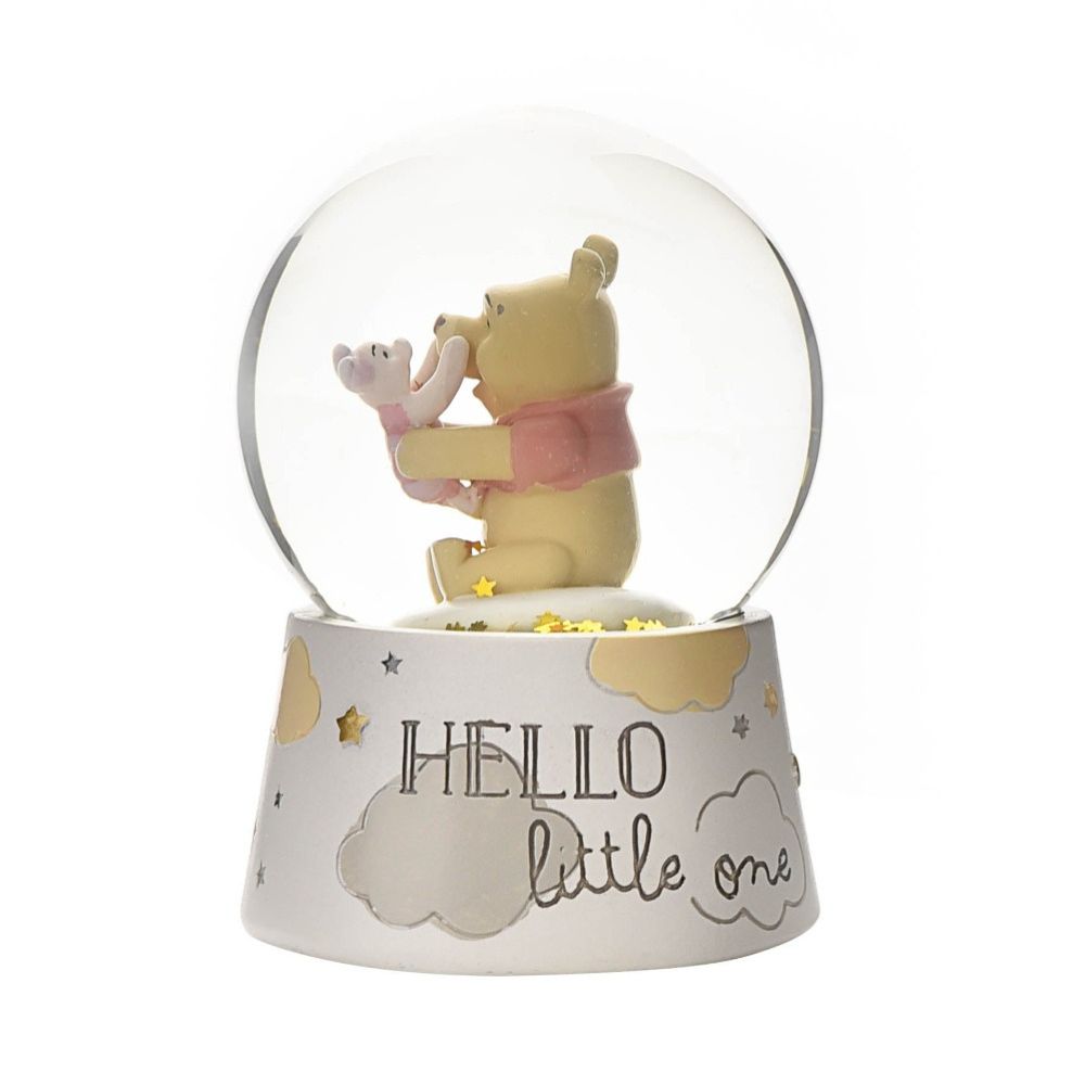 Disney Magical Beginnings Snow Globe Pooh & Piglet Bring some of AA Milne's timeless magic to their nursery or bedroom with this hand painted and highly collectable Winnie the Pooh and Piglet sequin snow globe. From Disney Magical Beginnings - celebrating the start of the greatest adventure.