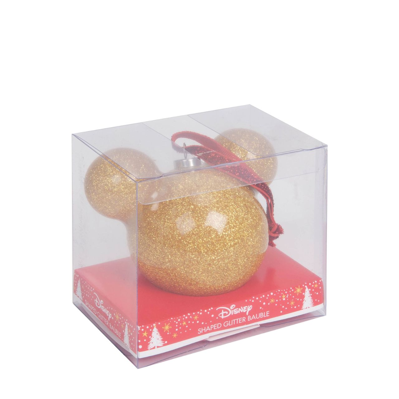 Disney Mickey Mouse Gold Glitter Christmas Bauble Bring some of Disney's magic to the festivity with this wonderful 6cm gold glitter Mickey Mouse bauble.